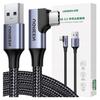 Кабель USB — USB-C, угловой Ugreen US385, 3 А, 1 м (Черный)