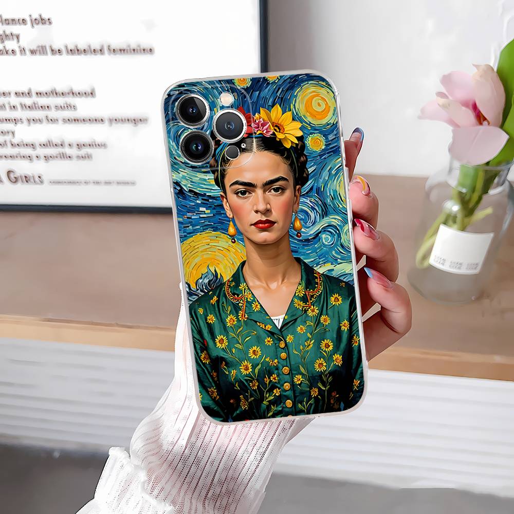 Модный Чехол для Телефона F-Frida K-KahlosS Для IPhone 17 16 15 14 13 12 11 Plus Pro Max Прозрачный Мягкий Чехол