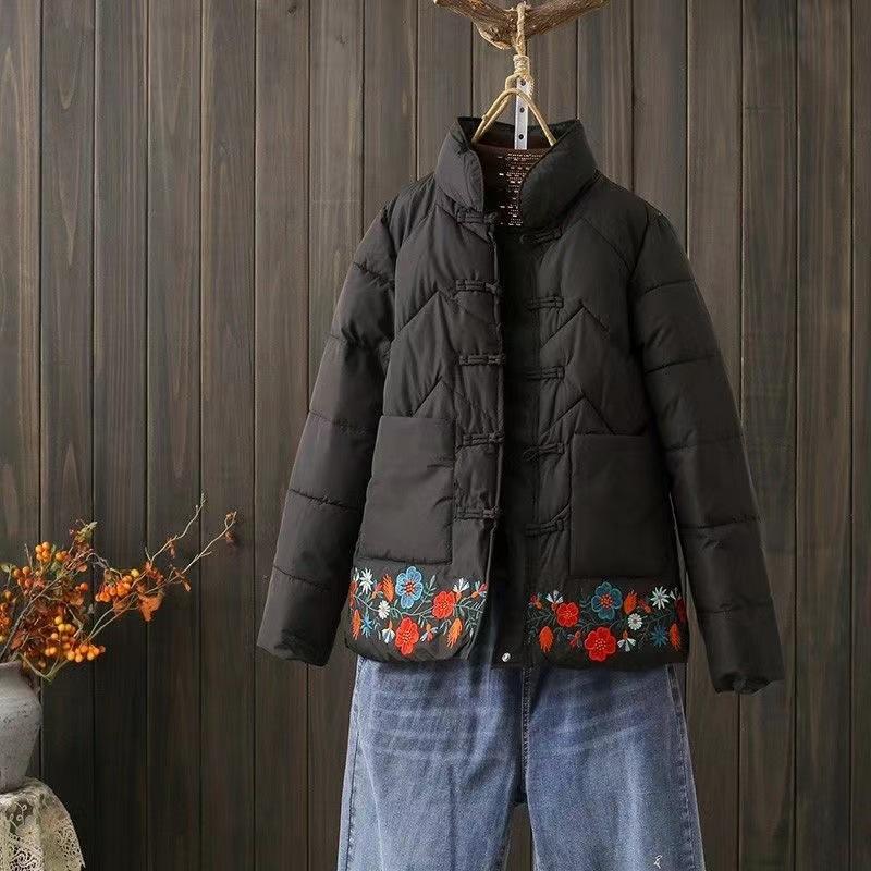 Женская зимняя теплая куртка на молнии свободная куртка винтажный повседневный свободный топ с принтом