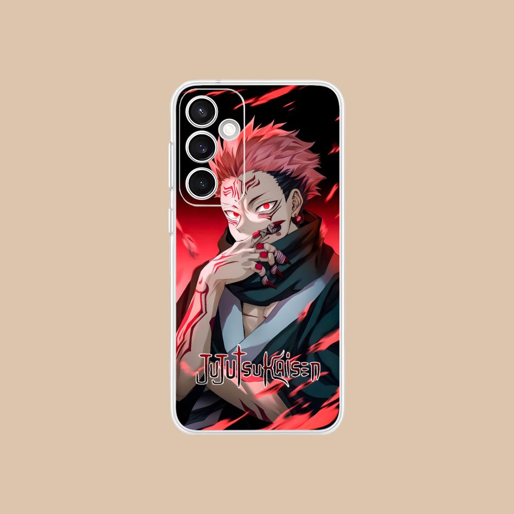 Чехол для мобильного телефона Jujutsu Kaisen Сукуна для Samsung Galaxy S25 S24 S23 S22 S21Plus FE Ультрапрозрачный Цветной Чехол Красивый Роскошный
