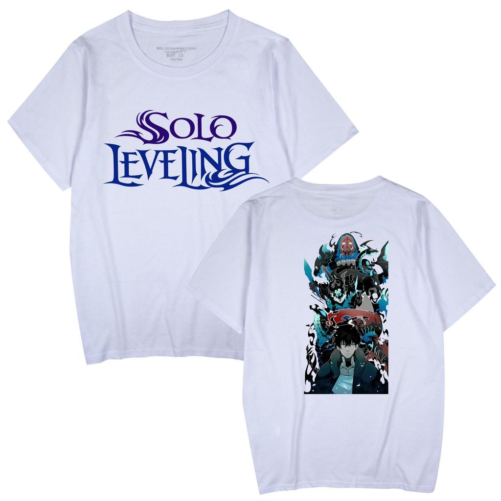 Популярный аниме 'Solo Leveling' Унисекс Повседневная футболка с коротким рукавом для пар