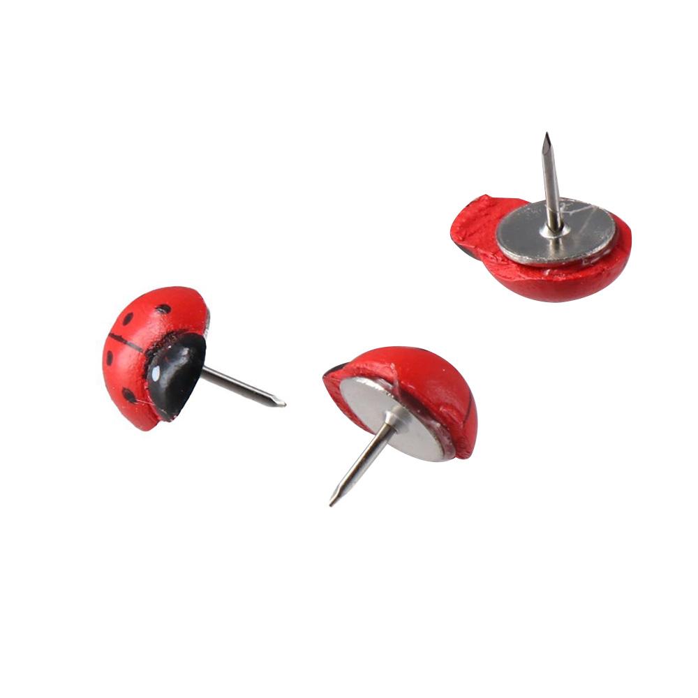 Красная божья коровка канцелярская кнопка гвоздик для документов доска для заметок фото карта кнопки офис