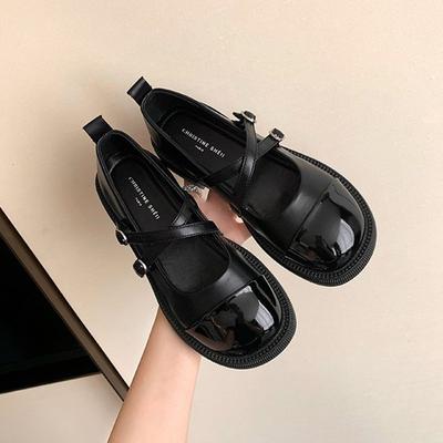 Ретро туфли Мэри Джейн из маленькой кожи женские летние новые с круглым носком и перекрестной пряжкой на толстой плоской подошве, маленькие ароматные туфли