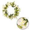 Artificial Door Wreath with Daisys Flower Green Wreath Front Door Wreath for Wedding Party Room Farmhouse Decors