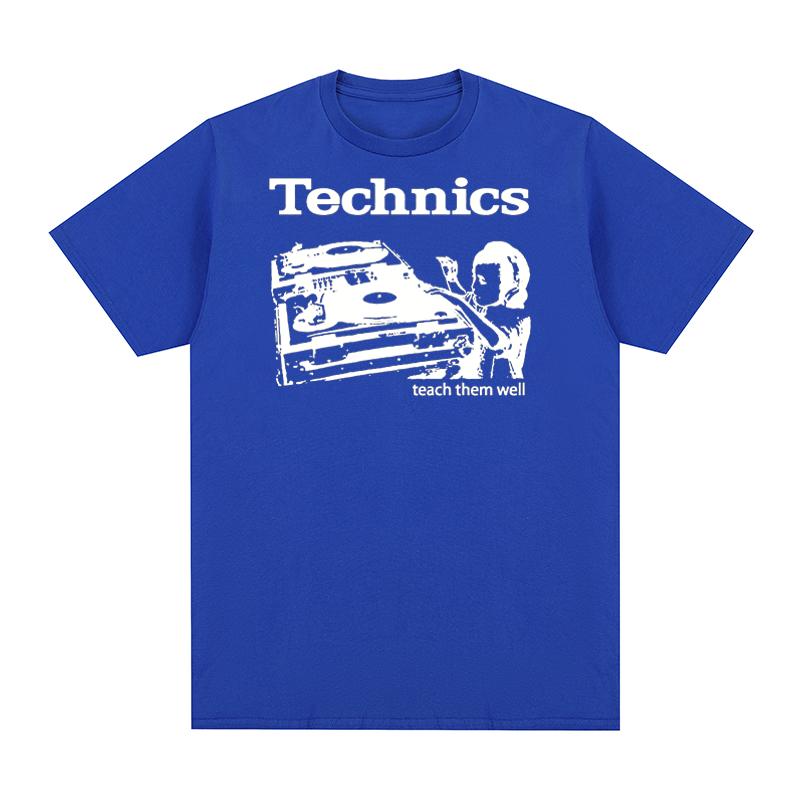 Футболка Technics Учите их хорошо DJ Проигрыватель Музыкальный Дом Техно Электронная Хлопок Унисекс Футболка Новая Футболка Женские Топы