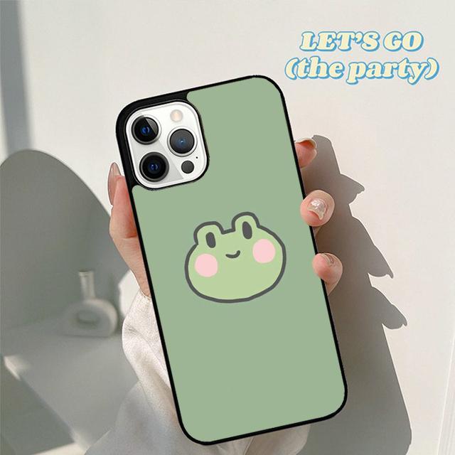 Осенний Мятно-Зеленый Смешной Лягушонок Чехол для Телефона для iPhone 17 Air 16 16e 15 12 11 13 14 Pro Max Apple Plus Coque
