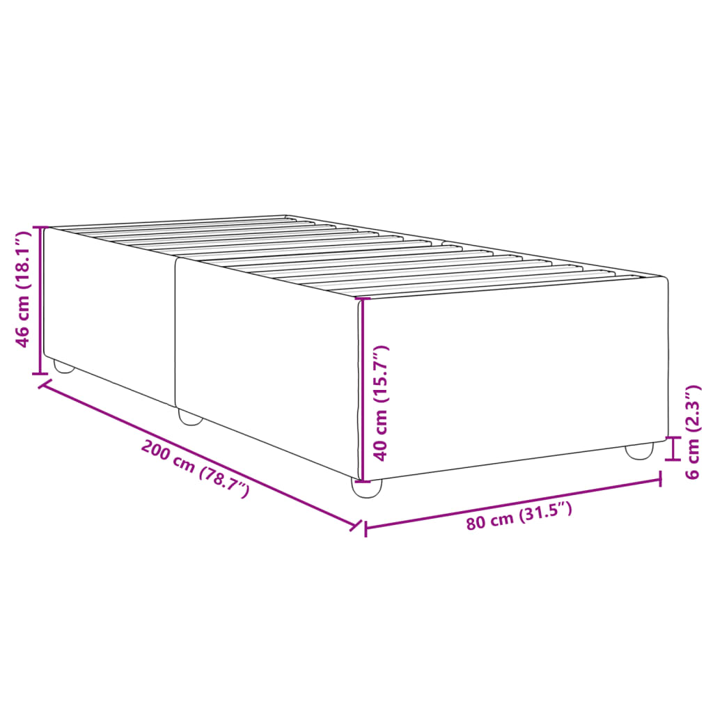 Bed Frame without Mattress Cream 80x200 cm Fabric