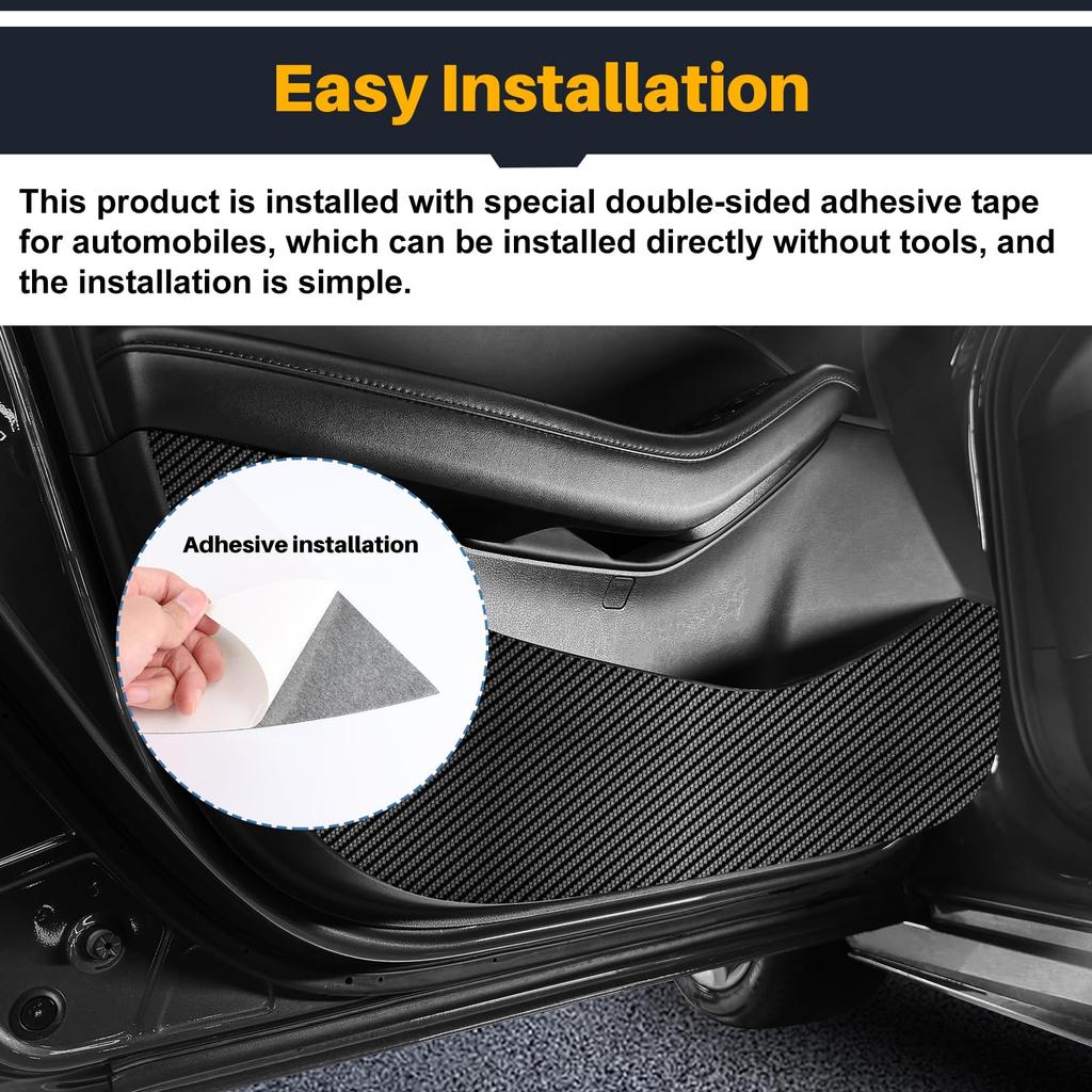 KUNGKIC Door Kick Guards for Mazda 3 BP Series Door Scratch and Stain Custom Interior Car Accessories Carbon Fiber (2019-2025), Protectors,