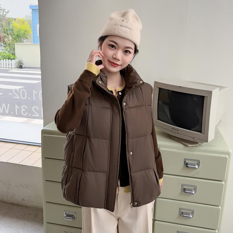 Новый осенне-зимний жилет с толстым воротником, женский короткий жилет от холода, пальто