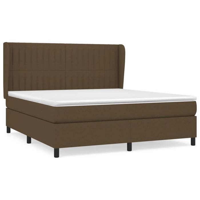 Maison Exclusive - Sommier à lattes de lit avec matelas Marron foncé 160x200 cm