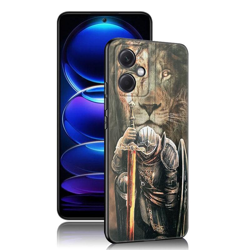 Spartan Black Silicone Phone Case For Xiaomi Redmi Note 10 11 11S 12 13 4G 8 9 11T Pro 5G Plus 8T 9S 10S 12S