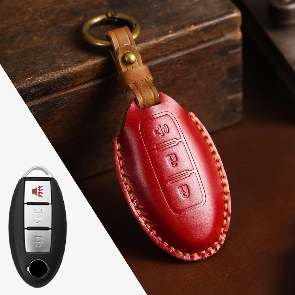 Чехол для ключа Nissan: Подходит для Qijun, Qashqai, Tiida, New Teana, Sylphy - Кожа Crazy Horse