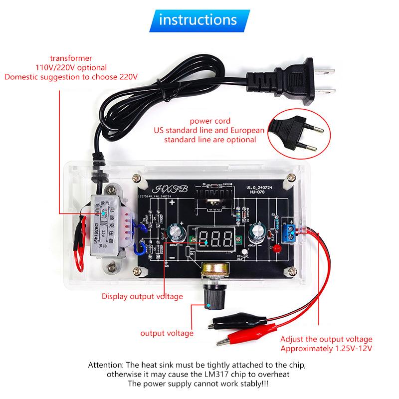 LM317 Регулируемый Блок Питания DIY Комплект DC Стабилизированный Модуль Напряжения Компонентная Пайка Электронное Производство Оптом
