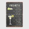 Margarita Cocktail Recipe Metal Sign Pub Club Bar Designing Wall Decor Tin Sign Poster