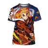 Hot Selling Anime Cartoon Characters of Rengoku Kyoujuru Hot Blooded Hip-hop Cool Street Personality 3D Printed T-shirt
