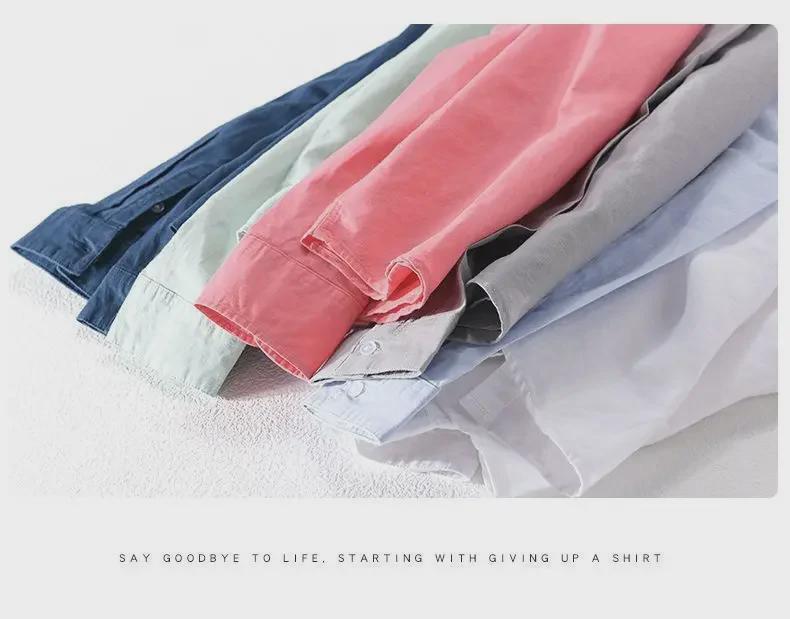 Мужская белая льняная рубашка с длинным рукавом - повседневный свободный крой, в японском стиле, дышащая хлопковая смесь