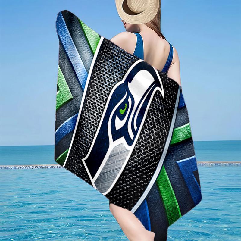 Seahawks Team Spirit Microfiber Beach Towel, Lightweight And Quick-Dry, for Summer Travel, Beach Essential, Swimming Pool
