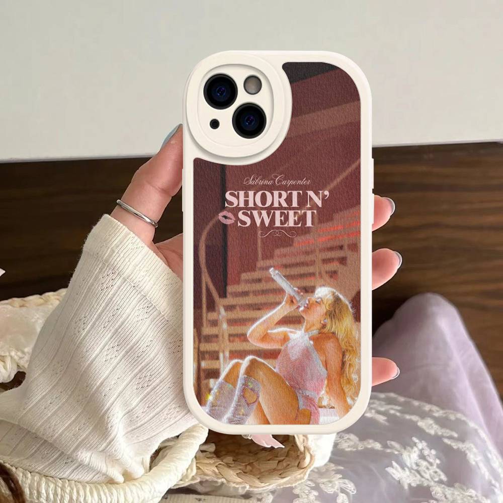 Singer S-Sabrina C-Carpenter Silicone Phone Case For iPhone 16 15 14 13 12 11 Pro Max Mini Leather Soft Cover