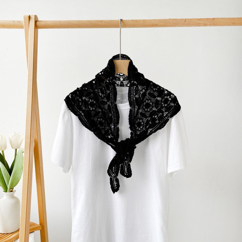 Fake Collar Lace Shawl White Flower Scarves Elegant Lace Triangle Scarf Women