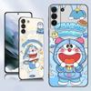 Cartoon Anime Doraemon Black Silicone Phone Case For Samsung Galaxy S23 S21 S20 FE S24 S22 Ultra S10E S10 S9 S8 Plus