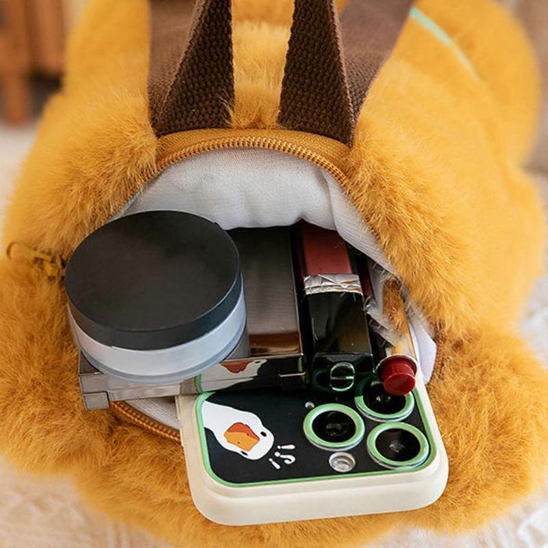 Stylish Bear Trendy Plush Bag Cartoon Butter Animal Plush Backpack for Kids and Teens Christmas Gifts