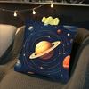 Galaxy-Inspired Throw Pillow Cover - 17.7x17.7 Inch, Polyester, Machine Washable, Zip Closure, Contemporary Style, 1pc