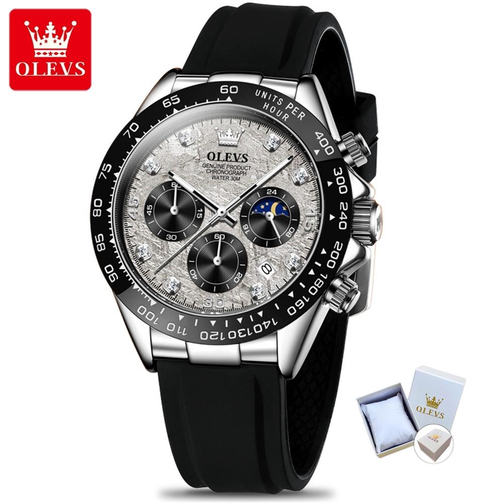 OLEVS Новые лучшие мужские часы Силиконовые многофункциональные кварцевые мужские часы Высококачественные часы