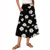 Women's Flowy Flared Ruffle Hem A Line Maxi Skirts Elastic Waist Elegant Tiered Layer Boho Long Skirts