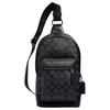 Coach West 20 Классический Логотип Многофункциональная Карманная Сумка-Кроссбоди из Покрытого Холста и Кожи Мужская Сумка-Кроссбоди Черная 2853-QBAF4