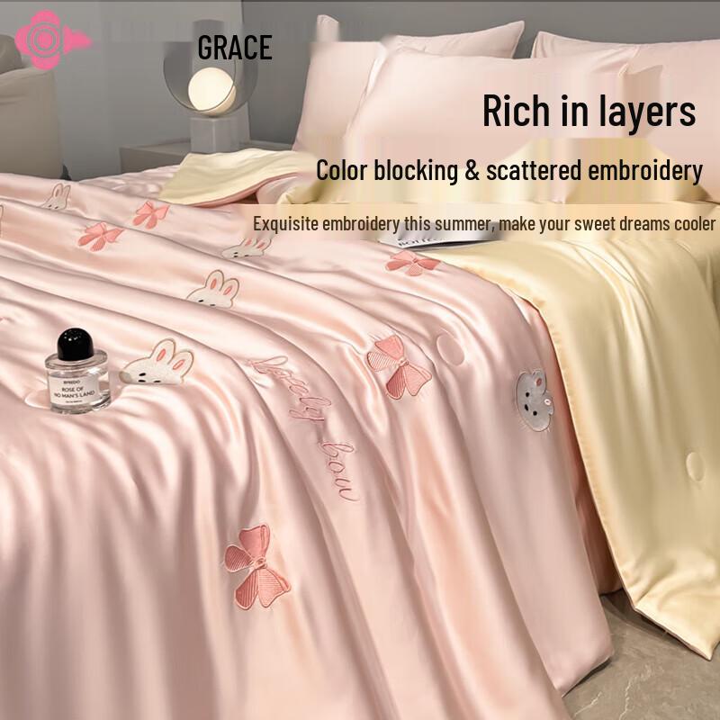 Jieliya Washed Cotton Summer Quilt - Beautiful Rabbit Design