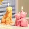 3D Embracing Kittens And Puppies Candle Mold DIY Parent Child Home Decoration Pet Gypsum Dropping Glue Animal Silicone Mold