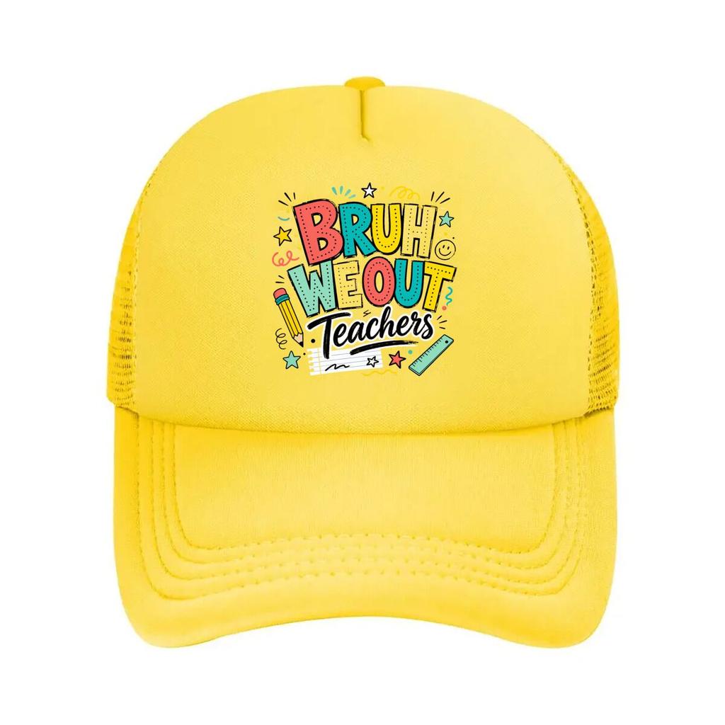 Colorful Teacher Farewell Word Art Mesh Baseball Cap Hip Hop