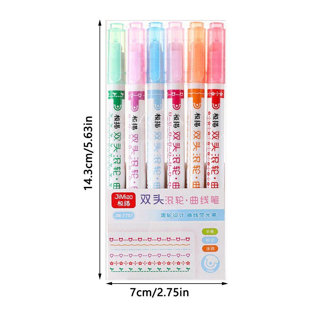 Curve Line Double Head Marker Multiple Shapes Markers Pen Curve Highlighter Pen Integrated