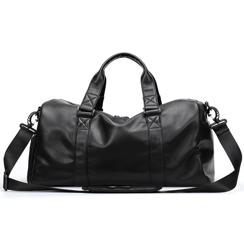 Мужская водонепроницаемая кожаная сумка для фитнеса: Дорожная сумка и сумка-мессенджер через плечо с функцией сухого/влажного разделения