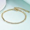 Figaro Chain 18K Gold Stainless Steel Bracelet