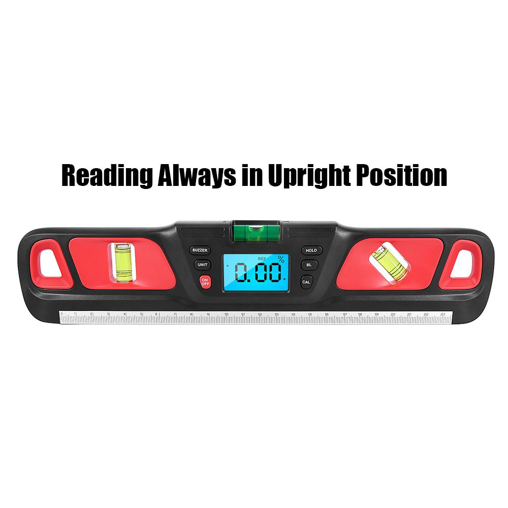 Цифровой спиртовой уровень Уклономер Горизонтальная шкала Линейка Пузырьковый электрический уровень 360-градусный угломер Транспортир