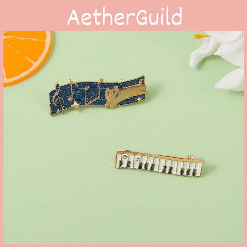 Charming Alloy Cat Music Pin Decorative Brooch Perfect Accessory For Everyone