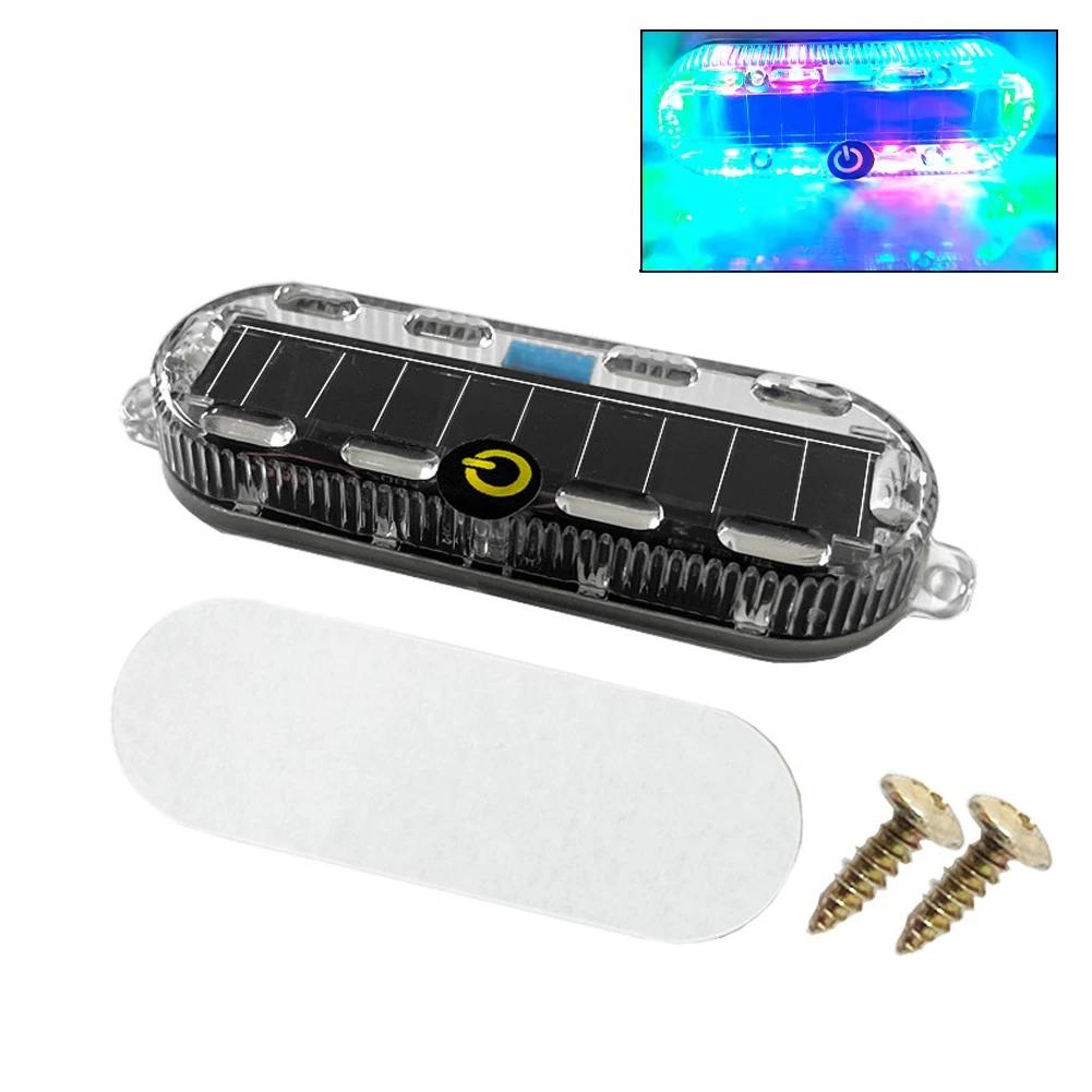 Solar Power Mortorcycle LED Warning Light Car Night Ride Tail Light Anti-rear Strobe Light for Auto Motorcycle Electric Bicycle