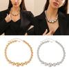 Fashionable Big Beads Chain Necklace Adjustable Choker Chains Clavicle Chain Accessory Vintage Inspired Beaded Neckchain