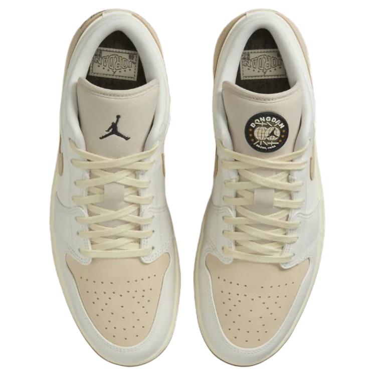 Jordan Air Jordan 1 Anti Slip Wear Resistant Low Top Vintage Basketball Shoes Men's White Brown Jordan IB8855-121