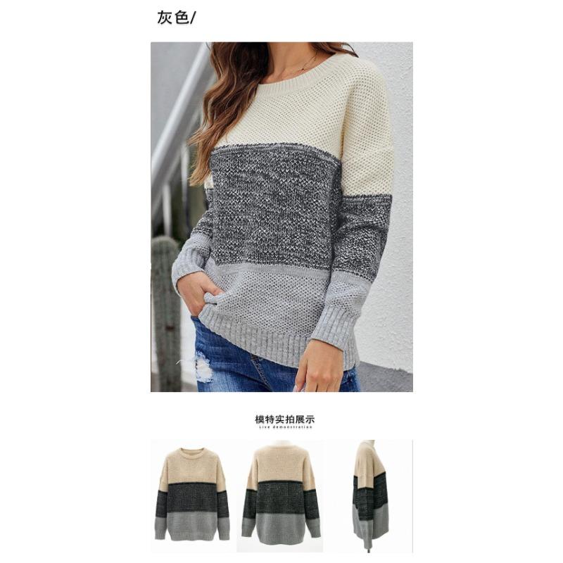 Women S Casual Loose Fit Pullover Crew Neck Knit Sweater