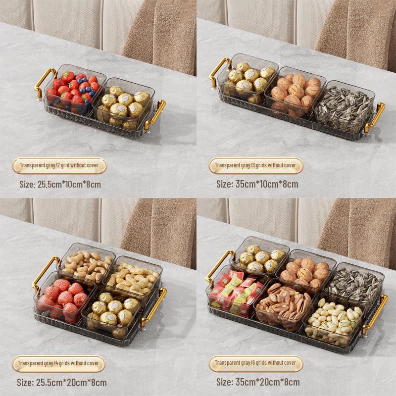 Роскошная коробка для конфет с отделениями: Элегантный поднос для закусок и фруктов с крышкой для гостиной