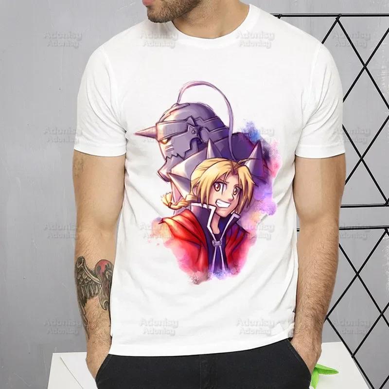 Fullmetal Alchemist T Shirt Harajuku Alphonse Elric TShirts Short Sleeve Fashion Casual Edward Elric T-Shirt Tops Tees Shirt