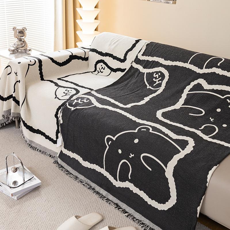 Двусторонний мультяшный плюшевый универсальный чехол для дивана «Четыре сезона», нескользящий чехол для дивана, универсальный чехол для дивана, полотенце