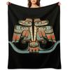 Northwest Native Art Haida - Tlingit Thunderbird Throw Blanket Luxury Throw Thins Decorative Throw Blankets