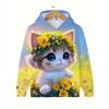Детская одежда Одежда для девочек Кавайный кот Толстовки с длинным рукавом Повседневная детская одежда Осенний пуловер Толстовка для девочки Уличные топы
