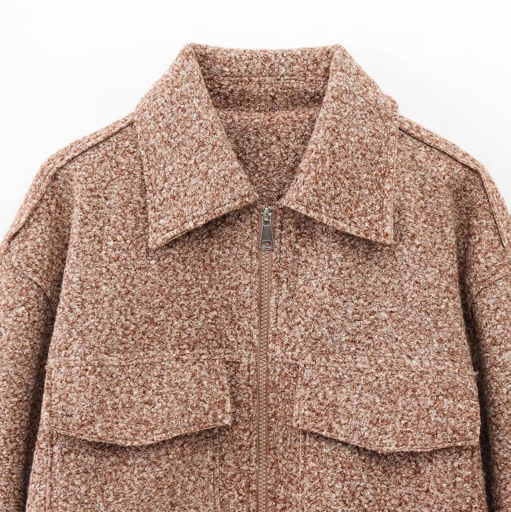 2025 Spring Women's Suede Zipper Jacket – European & American Street Fashion