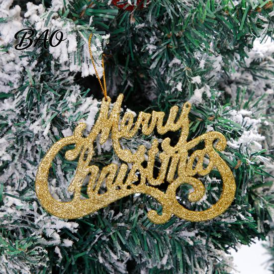 Holiday Home Accents Merry Christmas Letter Sign for Tree, Glitter Plastic Hanging Store Window Decor Ornaments, Sparkling Letters Pendant Winter