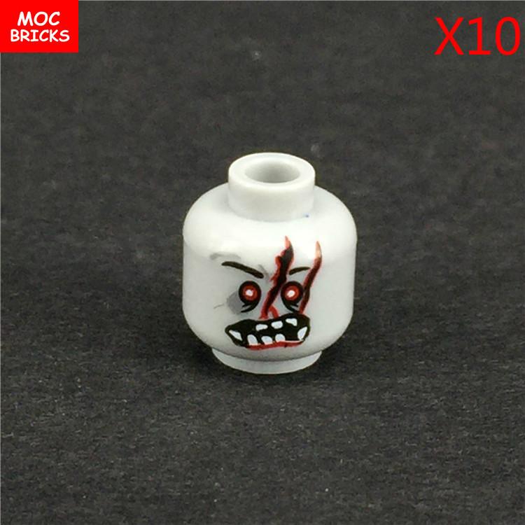 MOC Кубики Хэллоуинская тыква скорпион Зомби Лицо Головной убор Скелет Призрак Кровь Могила DIY Строительные блоки Игрушка для мальчиков