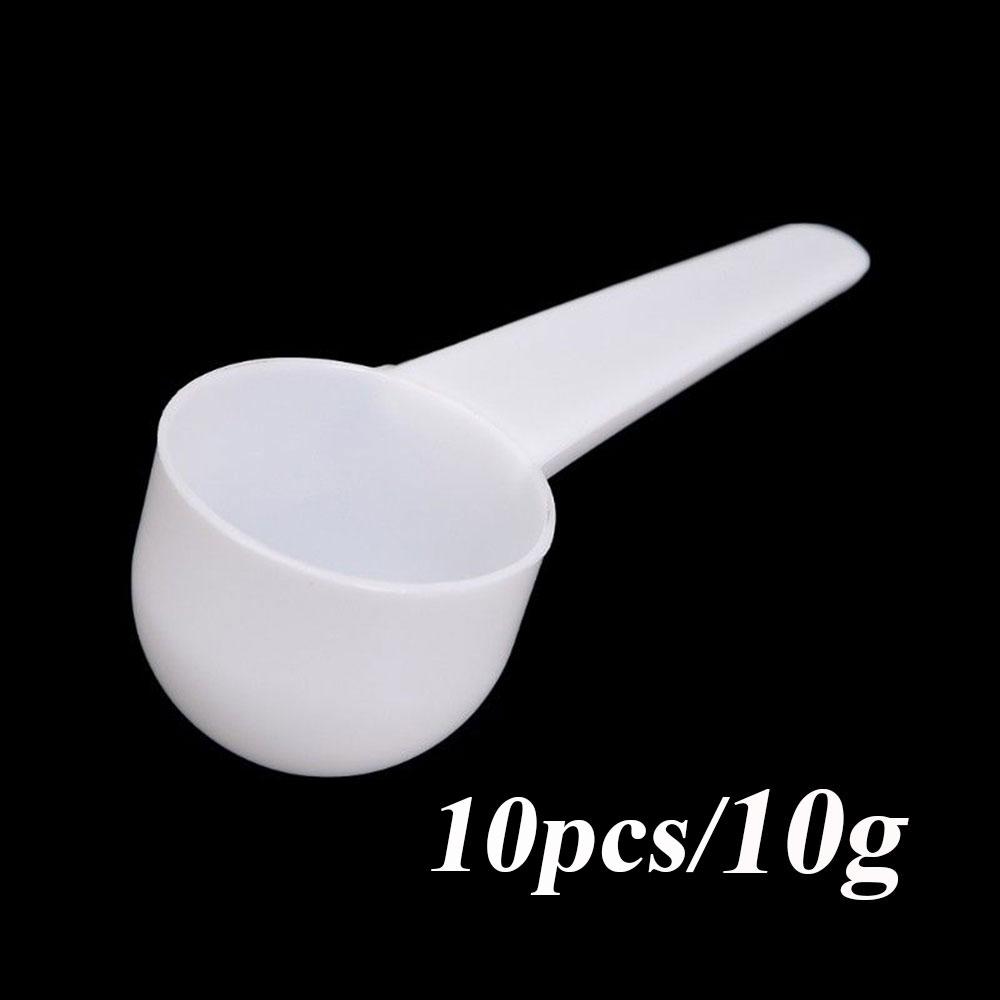10PCS Tools Protein Powder Scoop Plastic Coffee Milk Measuring Spoon 1/3/5/10g